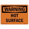 Signmission OSHA WARNING Sign, Hot Surface, 14in X 10in Rigid Plastic, 14" W, 10" H, Landscape OS-WS-P-1014-L-12187
